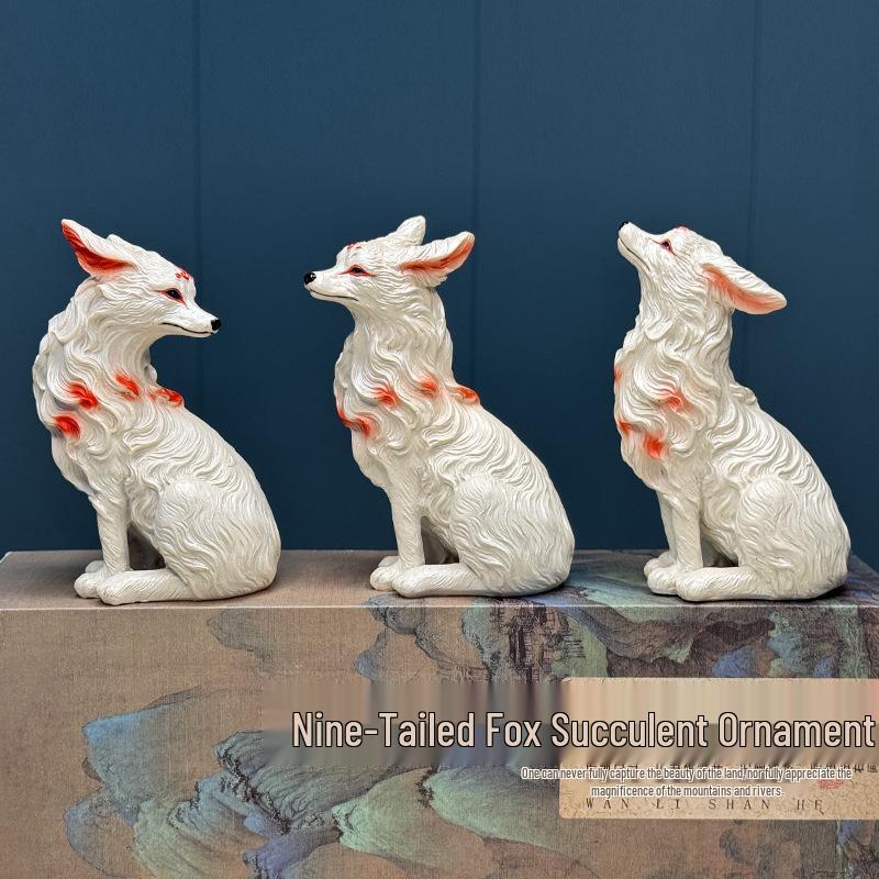 Nine-Tailed Fox Succulent Figurine Decorations