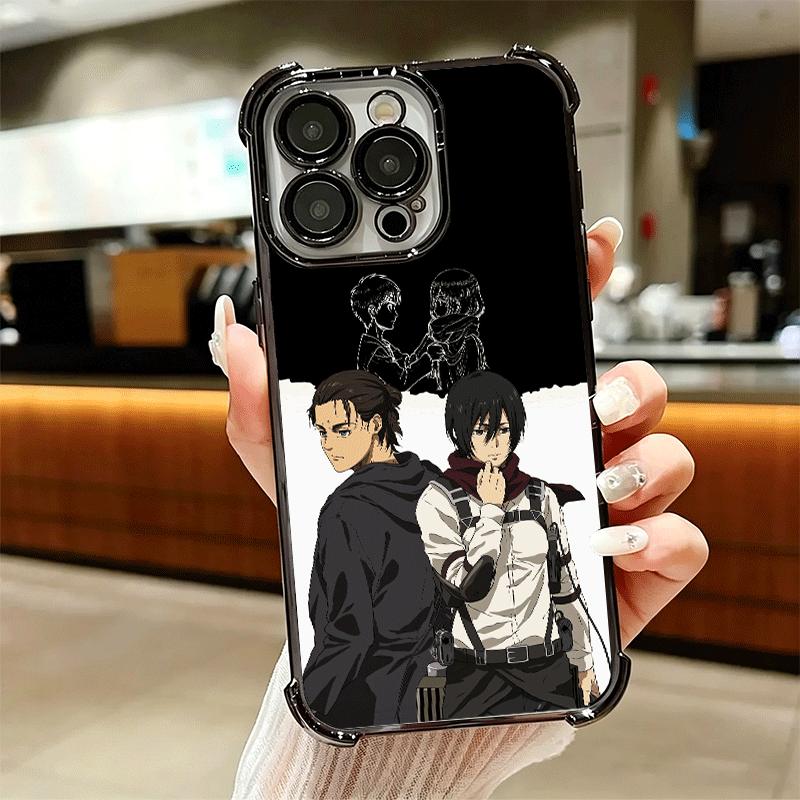 A-Attack On T-Titan Mikasa Plating Phone Case For Iphone 16 17 Pro Max Air 16E 14 15 Plus 12 13 Mini Anti-Fall Airabag Cover