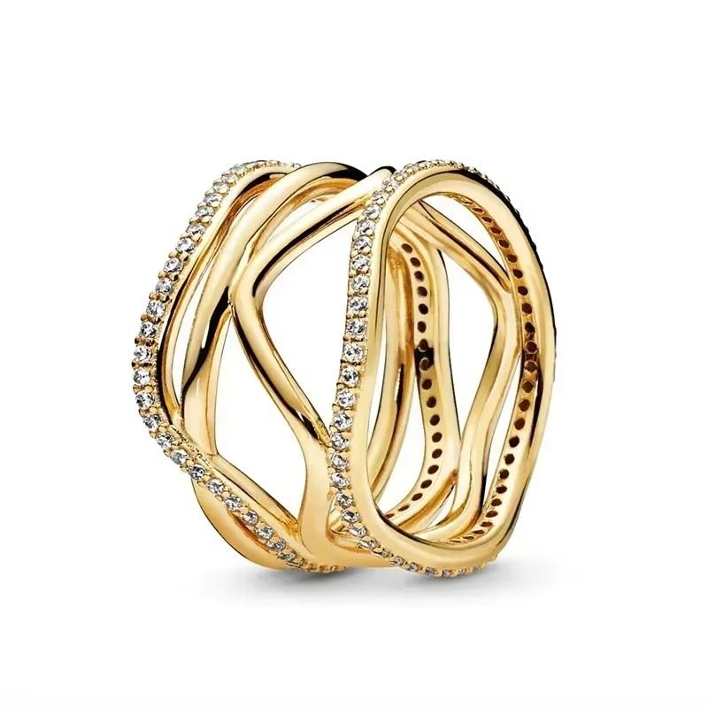 925 Sterling Silver Classic Dazzling Crown Round Hearts Ring Exquisite Women's Light Luxury Charm Ring Jewelry Gift