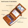 Genuine Leather Rfid Wallets for Men Vintage Thin Short Multi Function ID Credit Card Holder Money Bag Gift for Him
