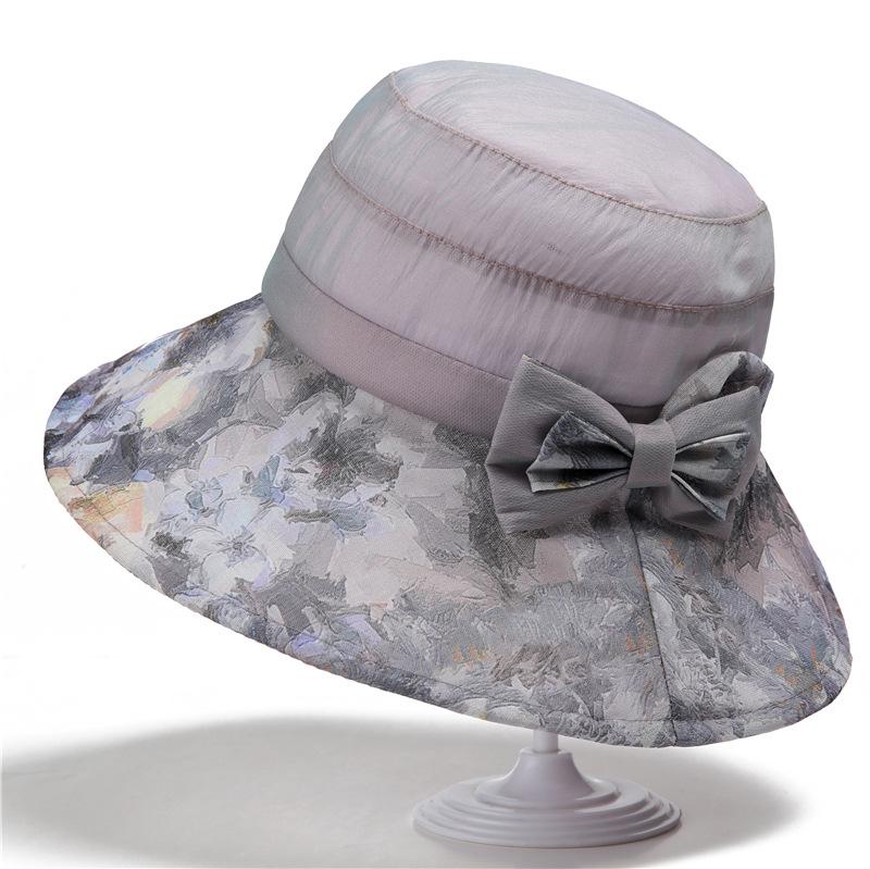 Eleganti Cappelli a Tesa Larga Floreali da Donna, Cappello a Secchiello Leggero e Traspirante per Primavera/Estate, Cappello da Pesca con Tesa Larga e Protezione UV con Dettaglio Floreale