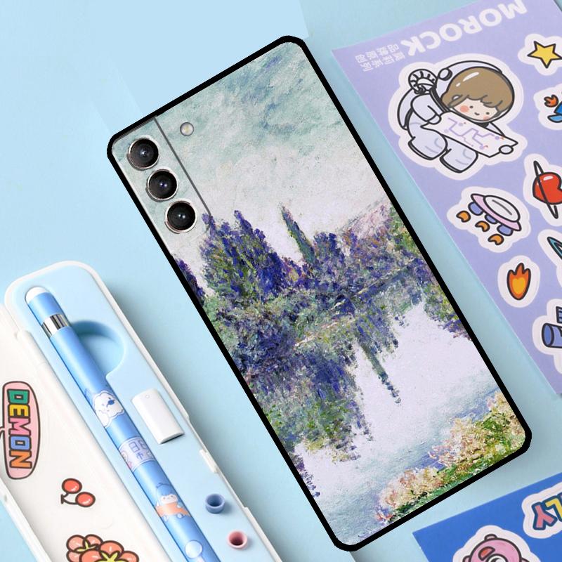 Claude Monet Garden Lotus Bridge Case For Samsung Galaxy S23 S22 S21 Ultra S20 FE S9 S10 Note 10 Plus Note 20 Ultra Full Cover
