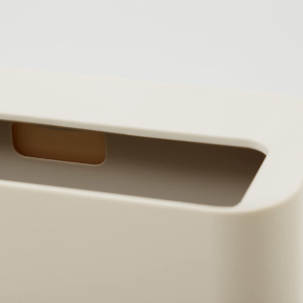 Ideaco TUBELOR® Hi-Grande Designer Rectangular Waste Bin, Conceals Any Plastic Bag 3.0 Gal, Matte Sand White