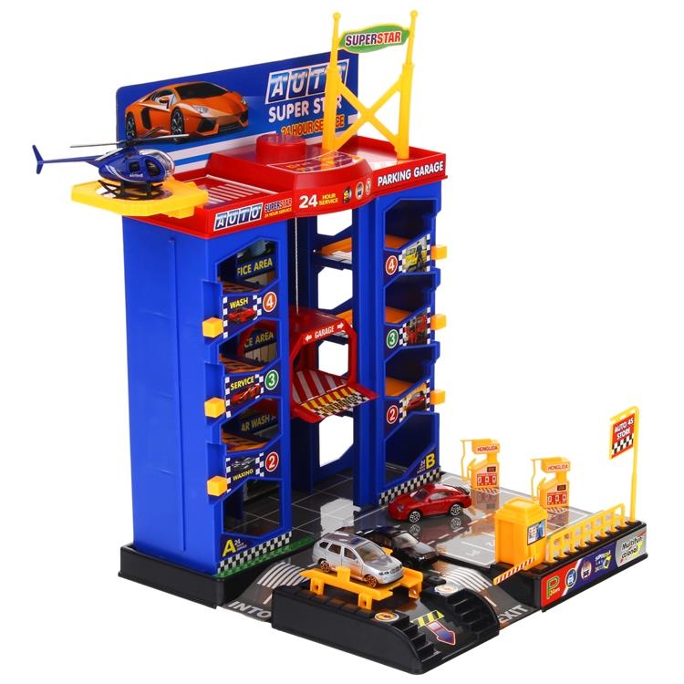 Parking Multi-storey Car Garage Elevator Helicopter Set of 3 Cars