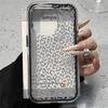 Leopard Print Pattern Phone Case For iPhone 17 16 15 14 13 12 11 Pro Max Plus Air 2 in 1 Candy Color Clear Silicone Cover