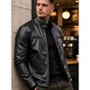 New men's stand-up collar PU leather jacket slim locomotive jacket autumn business casual ruffian handsome jacket