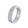 Cuiyan S925 Silver Korean Luxury Lace Argyle Engraved Women's Exquisite Index Ring