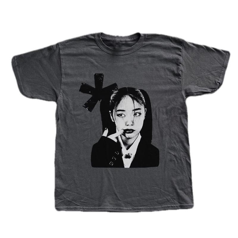 Unisex Y2K Cotton T-shirt Hip Hop Fashion Harajuku Graphic Print Short Sleeve T-shirts Streetwear Punk Casual Top Goth Loose Tee