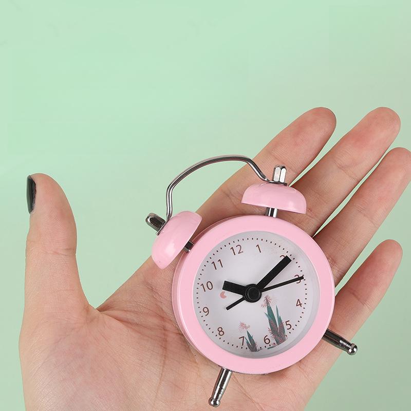 Internet celebrity mini alarm clock for students and children to wake up for simple creative dormitory desktop alarm metal ring clock