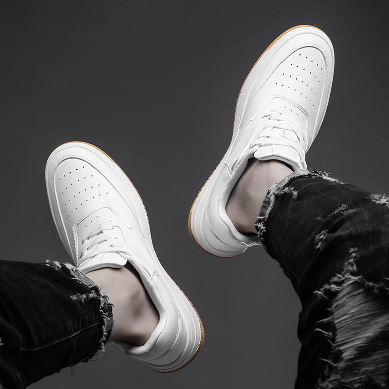 Genuine Leather All-match Men Sneakers 2024 Classic Lace-Up Skate Shoes Men New Arrival for Men Fashion Men Outdoor Casual Shoes