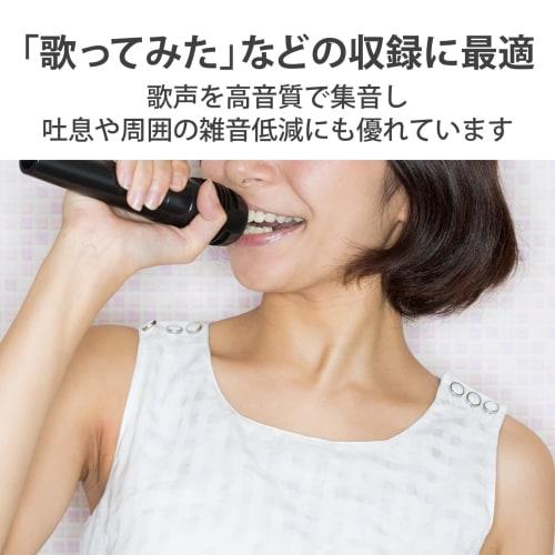 ELECOM Dynamic Vocal Microphone with Mute Function, 6.3mm Connection, Standard Mono Plug, Detachable Cable, Black, HS-MC11BK