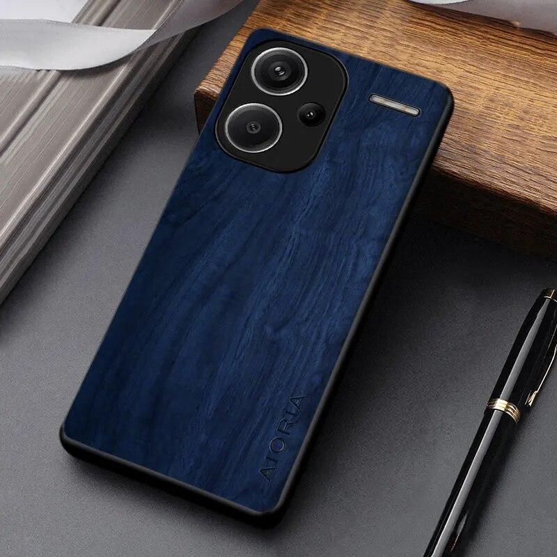 Módní pouzdro pro Xiaomi Redmi Note 13 Pro Plus s dřevěným vzorem pu kožený kryt na pouzdro Redmi Note 13 Pro Coque