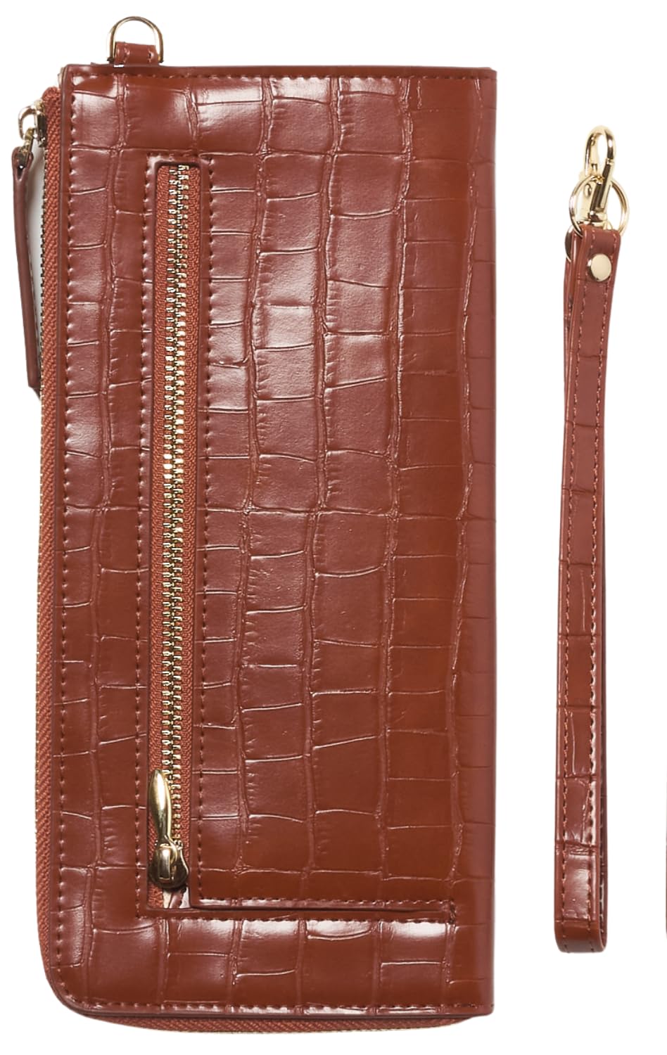 

World Closet Women s Long Wallet, Wind Era Colored Pencil Wallet, L-Shaped Zipper, Holds 24 Cards, Large Capacity, Crocodile Embossed Enamel, with