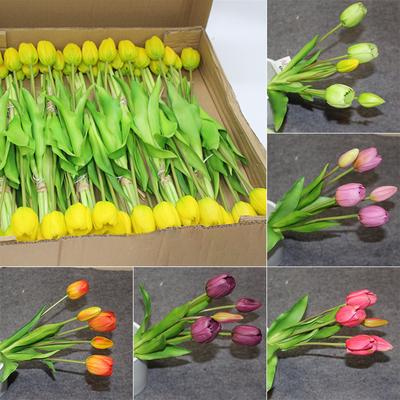 Luxury Silicone Real Touch Tulips Bouquet Decorative Artificial Flower Home Decoration