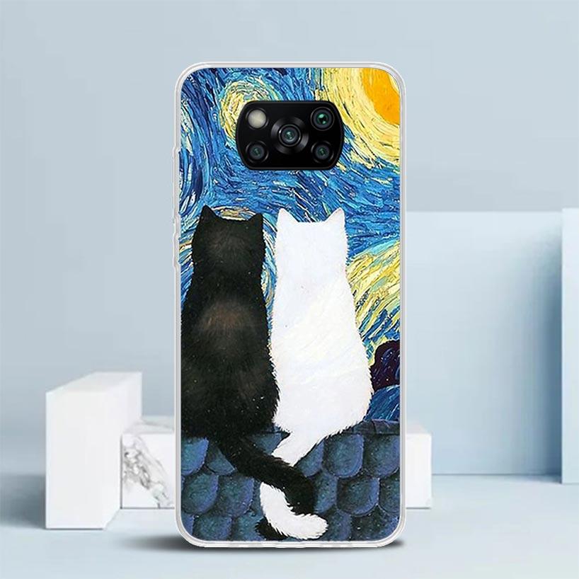Schwarze Katze Cartoon Niedliche Handyhülle Für Xiaomi Poco F7 Ultra X5 X6 X7 Pro M7 Redmi 15C 15 13C 13 12C 12 10C 10 10A 9 9C 9A 9T Hülle