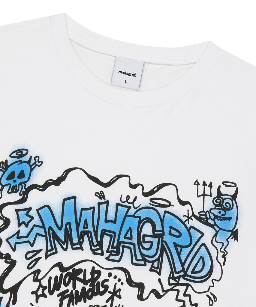 MAHAGRID Devils Doodle T-Shirt Weiß(Mg2Gmmt519A)