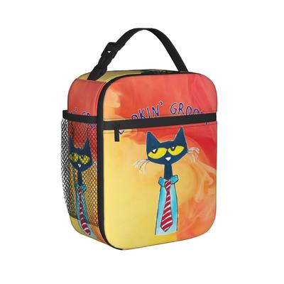 Cool Kitten Pete the Cat  Thermal Lunch Bags High Capacity Animated  Lunch Container Cooler Carrier Lunch Box Tote Work  Picnic