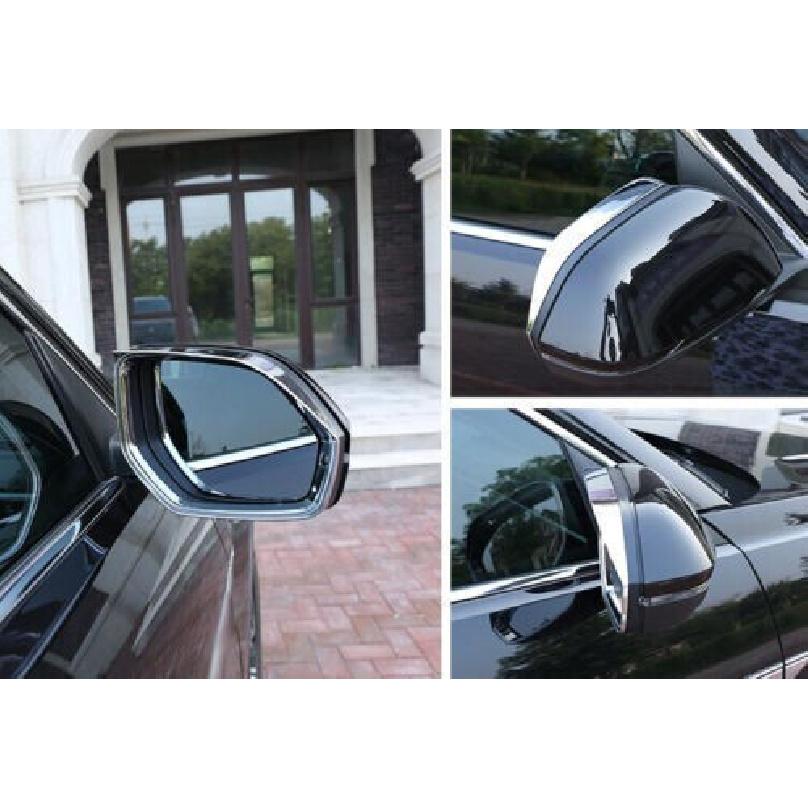 For Volkswagen Atlas 2018-23 ABS Silver Rear View Mirror Rain Eyebrow Trim 2pcs
