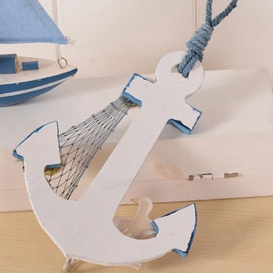 Hanging Hook Wood Boat Kelleg Thermometer Beach Shells Nautical Wall Home Door Decor