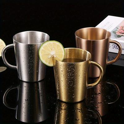 1PC 300ml Tazza d'acqua Casa Sala da pranzo Bicchieri Tazze Acciaio inossidabile Tazza da birra Tazze da caffè con manico