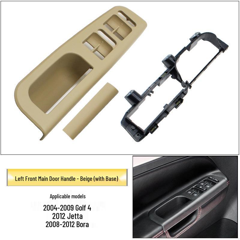 Kompatybilna wewnętrzna klamka i ramka przełącznika podłokietnika do 4-drzwiowego Volkswagena Golfa, Jetty, Bory