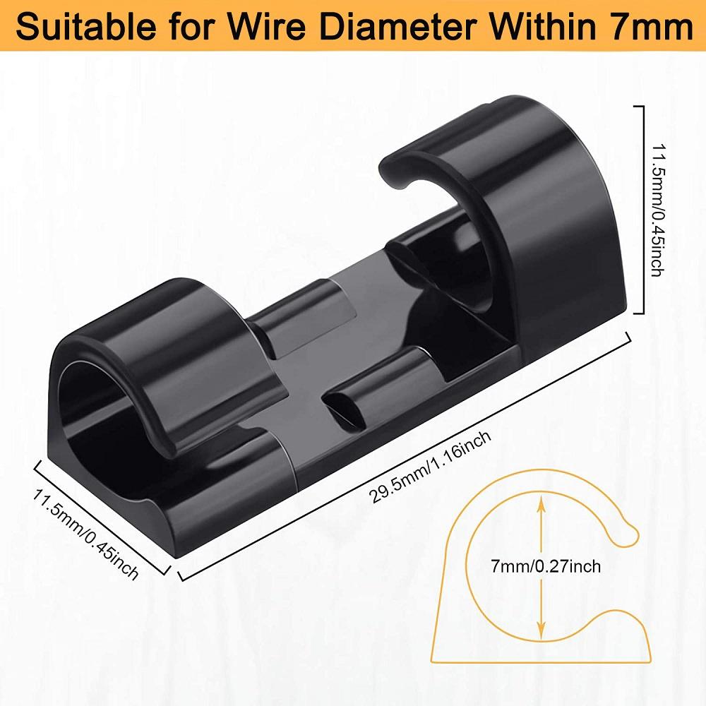 Cable Clips Organizer Drop Wire Holder Cord Management Self-Adhesive Cables Manager Fixed Clamp Wire Winder For Home Office Car