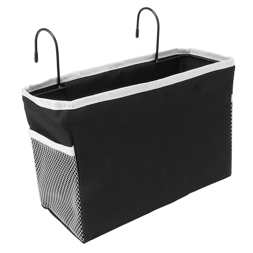 Bedside Storage Basket Hook Hanging Canvas Bag Rail Organization Shelf for Dormitory Office Living Room