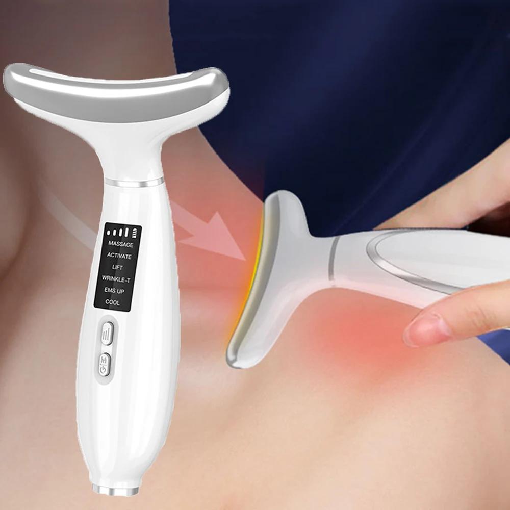 EMS Facial Lifting Massager Ice Hot Compress Neck Beauty Device Double Chin Remover Skin Lift Firming Beauty Massage Device