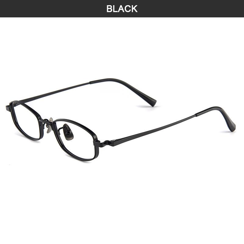 

Titanium Eyeglasses Men Temperament Small Frame Half Titanium Flexible Frame Women Rectangular Spring Temple Small Face Use