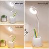 Table Lamp Eye Protection Reading Lamp LED Office Flexo Desk Lamp With Pen Holder USB Rechargeable Touch Stepless Dimming Light