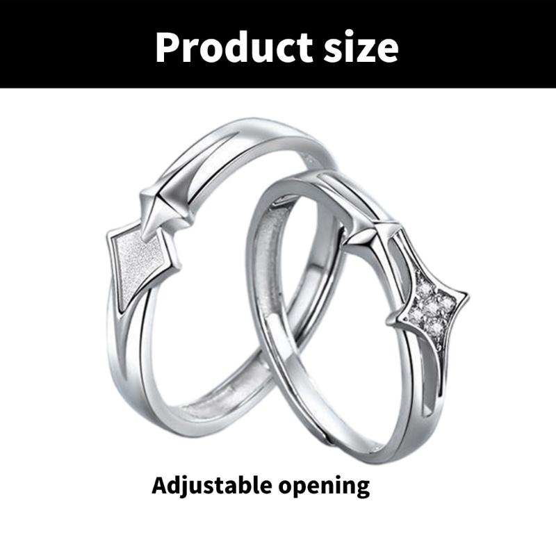 Romance Star Themed Couple Rings Representing Elegant Love Suitable For Anniversaries and Valentines Day Outfits