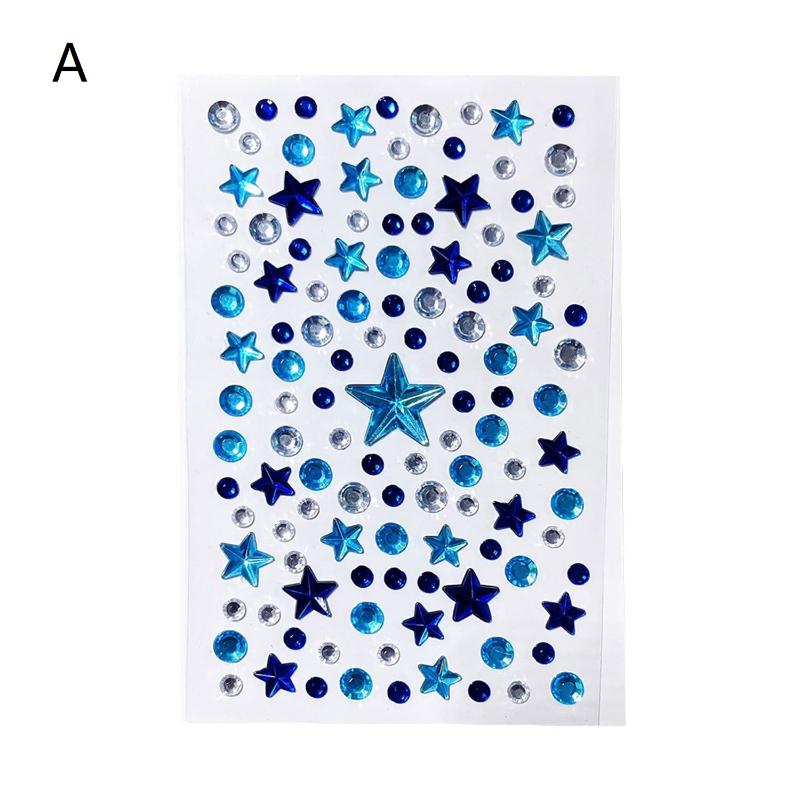 3D Holographic Tear Drop Face Rhinestone Sticker Self-Adhesive Crystal Diamond Tattoo Sticker For Hair Eye Face Decoration Decal