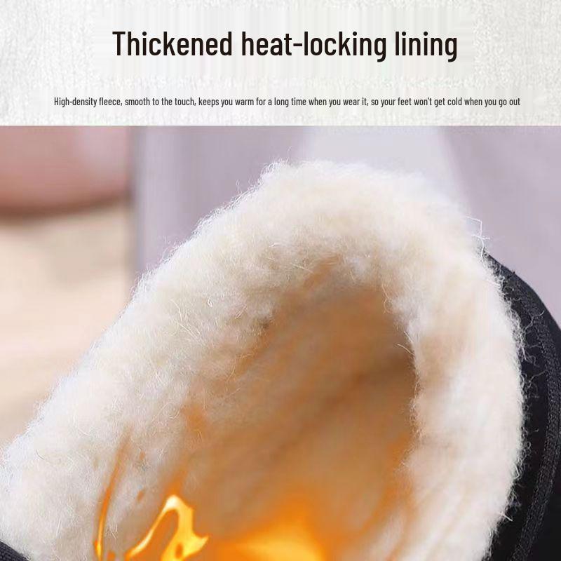 High-Top Fleece-Lined Winter Slip-On Shoes - Warm, Comfortable, and Cold-Proof.