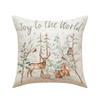 Decorative Animal Antler Cushions Cover 45x45cm Soft Cotton Linen Blend Pillowcase for Sofa Chair