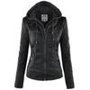 Stupenda Giacca con Cappuccio in Pelle da Donna Parka Sottile Perfetta per l'Abbigliamento Invernale