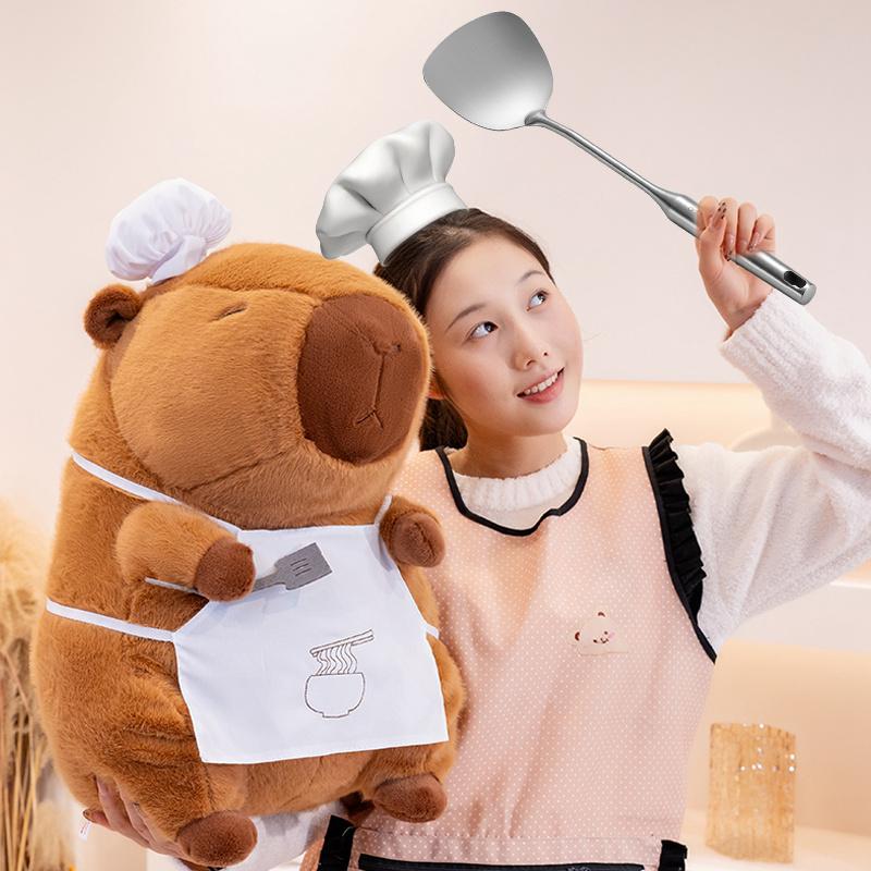28/35/50cm Cook Capybara Plush Simulation Baker Kapibala Anime Fluffty Toy Cute Bread Doll Stuffed Animals Soft Doll Xmas Gift