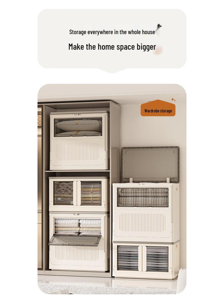 Foldable Plush Toy Storage Basket - Extra Large Flip-Top Box for Living Room
