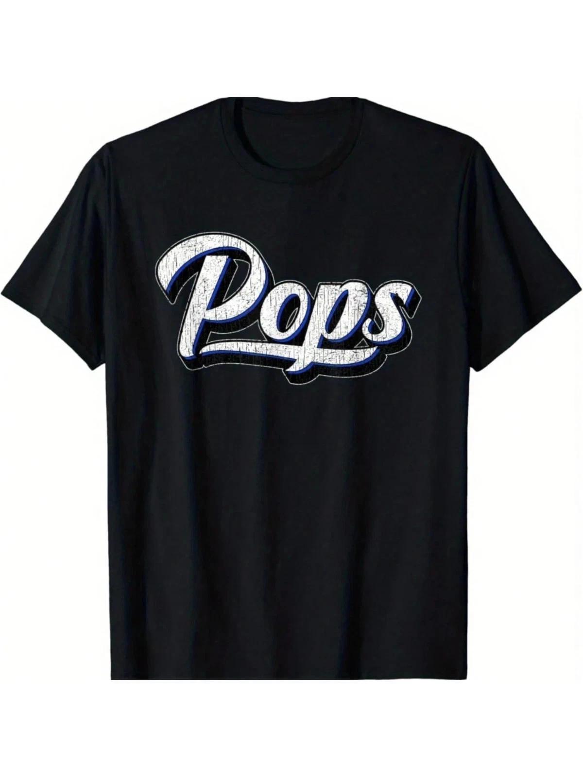 100% Cotton Pops Men s T shirt – Stylish Black Casual Tee with  POPS 2XL