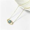 S925 Sterling Silver Evil Eye Blue Zircon Pendant Necklace for Women | European & American Niche Fashion Clavicle Chain