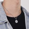 Niche Design Round Brand Carving Pendant Necklace