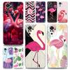 Phone Case For Xiaomi Redmi Note 13 12 5G 9S 9 8 10 11 Pro Plus 4G 9T 13C 12C 10C 9C 9A 7 Clear Cover Lovely Pink Flamingos Leaf