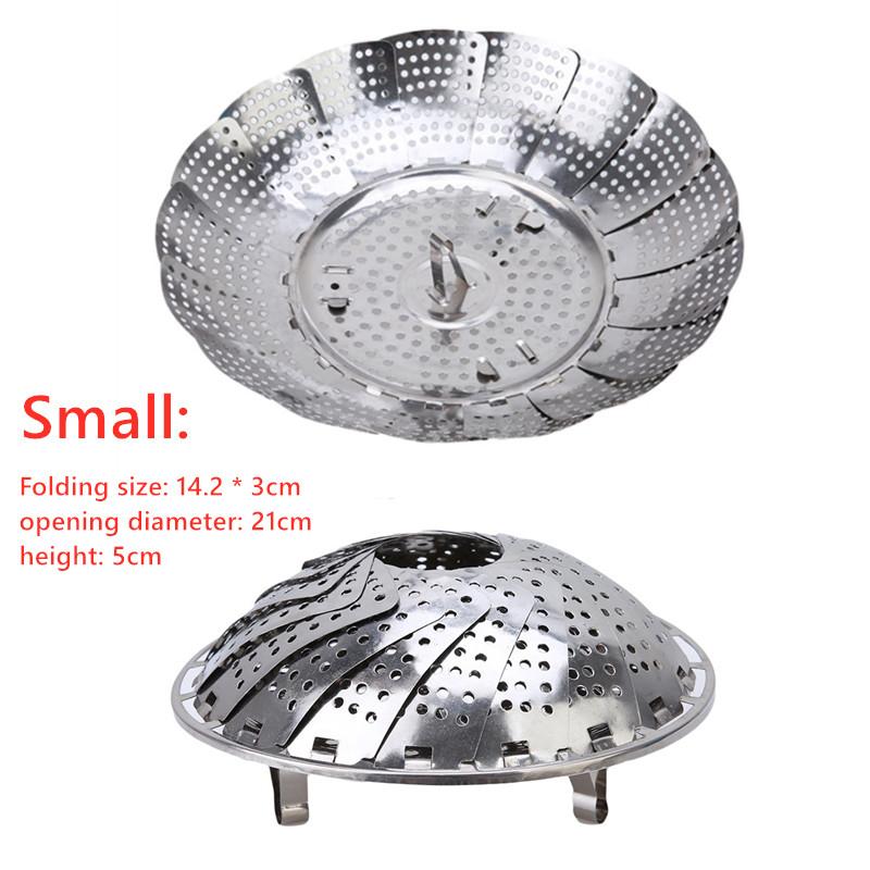 Stainless Steel Multifunctional Steamer Plate Silver Magic Retractable Folding Steaming Fruit Plate Disk