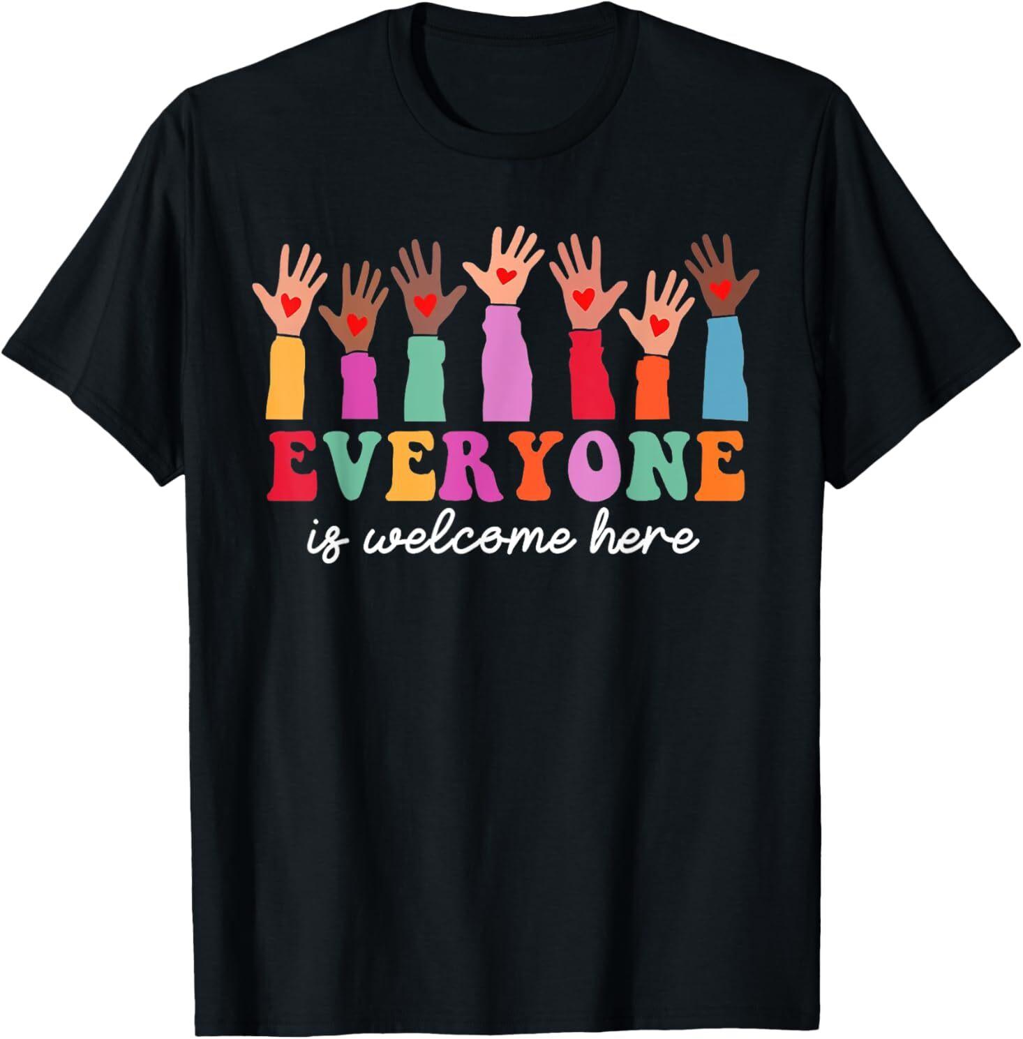 Everyone Is Welcome Here Shirt Idaho Teacher Retro T-Shirt XL