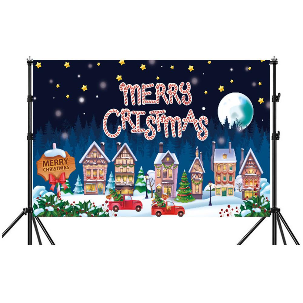 Christmas Background Banner Polyester Festival Party Decor For Holiday Event