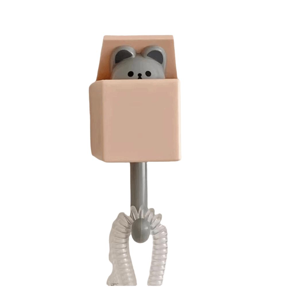 

No-drill Cartoon Cat Hook Space Saving Wall Decor Rack Storage Racks Umbrella Towel Hook Shower сірий