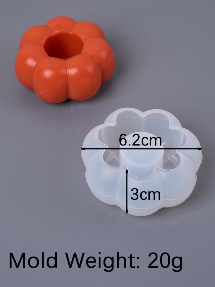 

3D Pumpkin Candle Holder Silicone Mold DIY Halloween Candlestick Casting Molds Plaster Resin Craft Making Accessories Home Deco