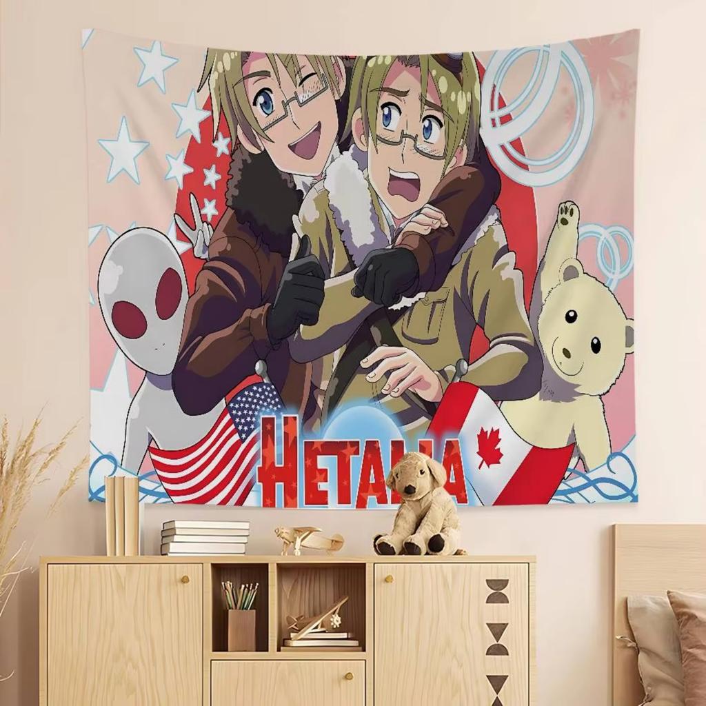 Anime Cartoon Hetalia Axis Powers Colorful Tapestry Wall Hanging Bohemian Wall Tapestries Mandala Wall Art Decor