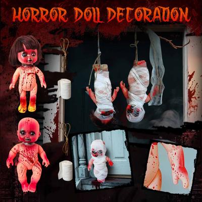 Halloween 3D Decoration Pendant Horror Doll Decoration Haunted House Horror Props Decoration Horror Wall Decoration