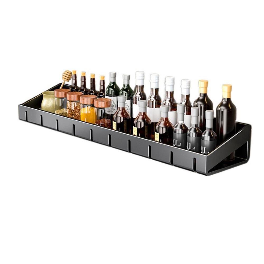 Wall Mounted Spice Storage Rack Non-Punching Condiment Rack  Bathroom