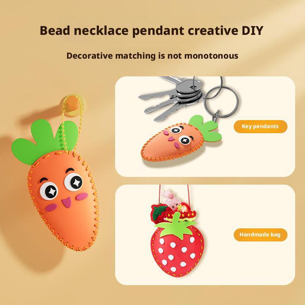 Children's DIY Sewing Toy Kits Cute Animal Fruit Rope Pendant Ability Doll Threading Gifts For Z3K8